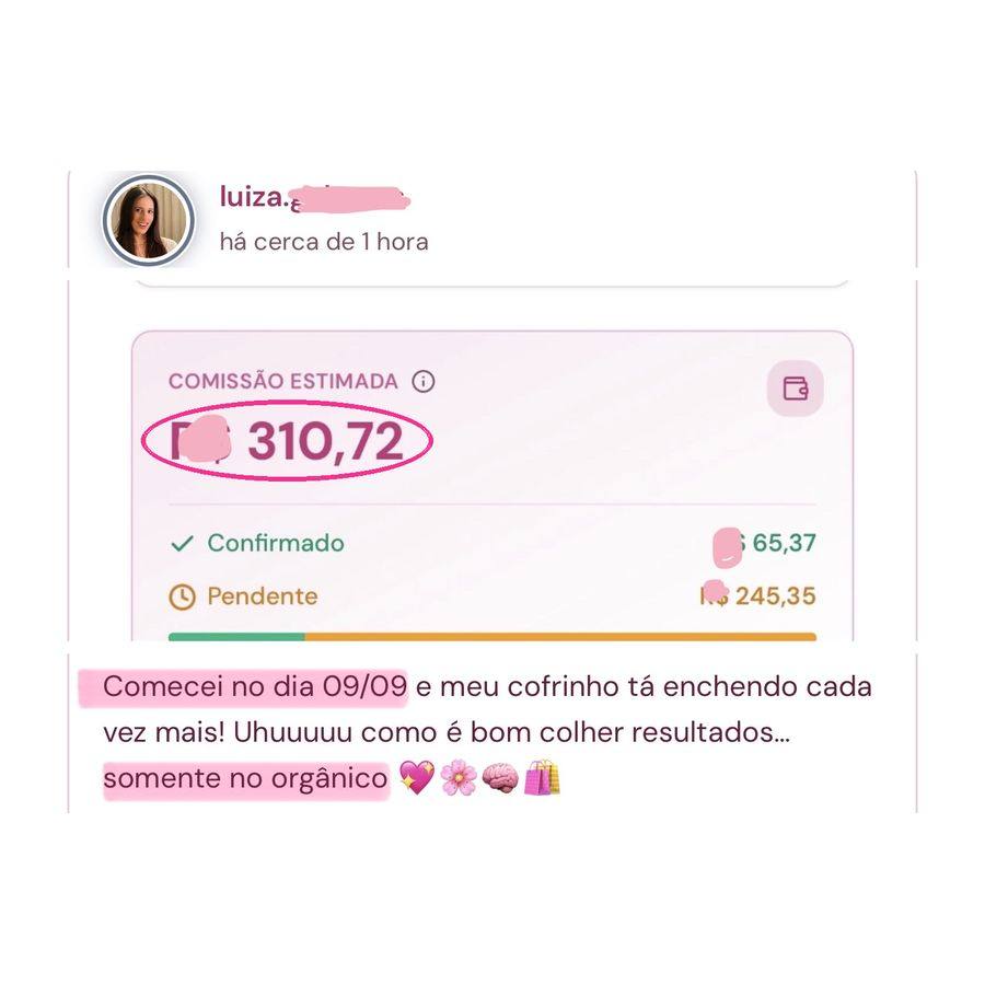 Print da comunidade com o resultado da aluna